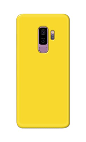 Image of Printed Hard Back Cover Case for Samsung Galaxy S9 Plus | Samsung S9+ Back Cover (Plain Yellow) -1803
