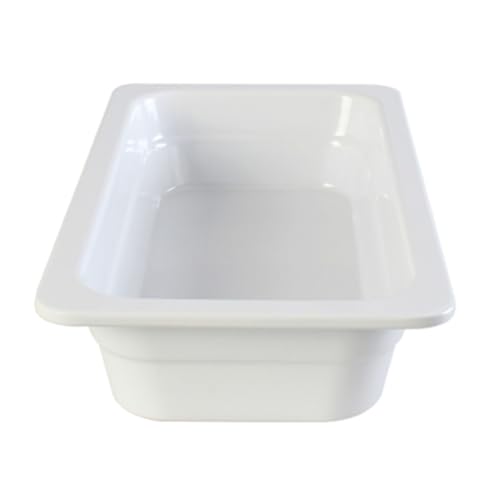 GN1132W Food Pan, 1/3 GN, 2-1/2" deep, Stackable, Anti-Jamming, for Cold & hot Foods, Melamine, White, BPA Free, NSF
