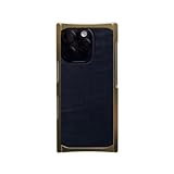 EXOvault Island Gold Finish Case for iPhone Lead-Free Brass Metal Phone Cases Luxurious | Heavy Duty | High End, Black Shadow Cover, Compatible for iPhone 16 Pro