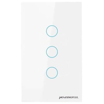 Interruptor Inteligente ZigBee 3 Botões Touch NovaDigital Branco Compatível Alexa Tuya Smart Life