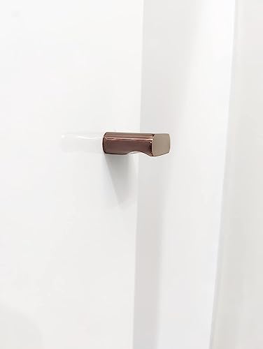 Image of Brass Cubic Shape Door Pull Handle Knobs for Drawer & Cabinets (Pack of 10, PVD Rosegold)