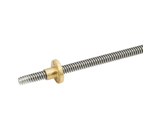 Metal Ball Screw nut CNC 3D Printer T8 Lead Screw 8mm Diameter Lead 2mm Pitch 2mm Length 100mm 200mm 300mm 400mm 500mm 600mm with Brass Nut(350mm)