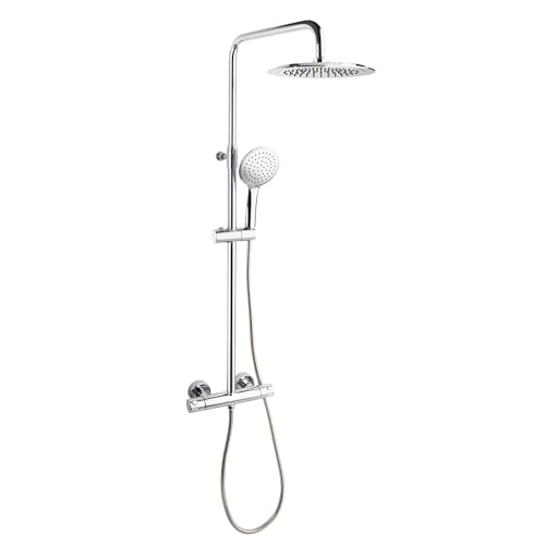 Ramon Soler - Colonne de douche thermostatique Monotech RP240 | Design moderne haut de gamme avec pommeau supérieur et douche | Disponible en chrome brillant...