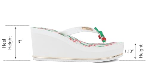Image of Juicy Couture Women's Wedge Platform Flip Flops, Fashion Beach Sandals with Soft Footbed and Thong Style