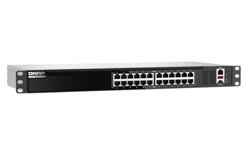 Image of QNAP 24-Port 1U Rackmount L3 Lite 10GbE Managed Switch | High-Density, QSW-M3224-24T-US