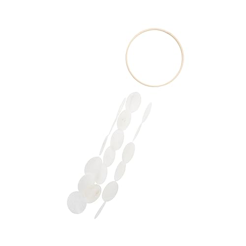 Hemobllo Decoración De Campanilla De Viento De Concha Decoración Al Aire Libre Interior Caparazón Condujo Campana Colgante De Concha Repicar Llave Colgante Balcón Exterior Madera Blanco