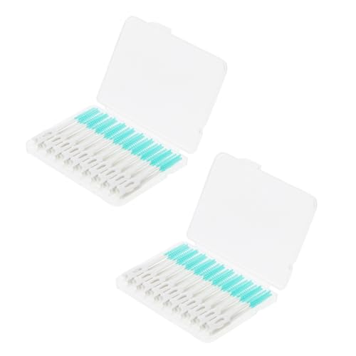 KOMBIUDA Interdental Brush Set 80 Pieces Floss for Teeth Cleaner Portable Oral Care Tools Soft Bristles for Traveling