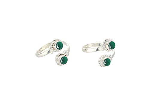 jsaj 925 STERLING SILVER CHUTKI BICHHIYA STONE TOERING TOE RINGS FOR WOMENS-picture-17