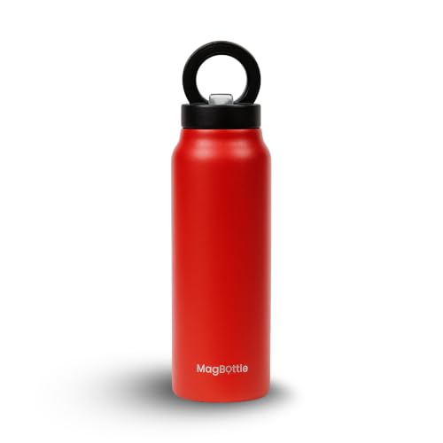 Image of ecoop MagBottle Insulated Bottle, Crimson Heat, 800ml | Smart Phone Compatible, Magnetic Phone Holder