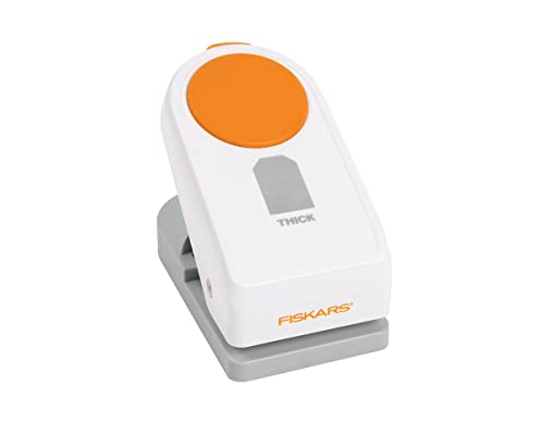 Fiskars Konfetti-Stanzset – 4 Hebelstanzer Für Sterne, Herzen, Kreise & Rechtecke (orange)