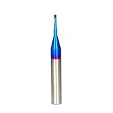 O Flute Upcut Solid Carbide CNC End Mill Spiral Router Bit 1/16 Inch Cutting Diameter 1/4 Inch Shank with Coating CNC Milling Cutter Single Flute Spiral Router Bit for Plastic Acrylic Wood PVC UO105