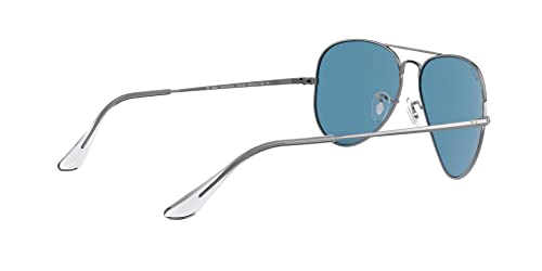 Ray-Ban Unisex RB3689 Aviator Metal II Aviator Sunglasses, Gunmetal/Polarized Blue, 58 mm - image 8
