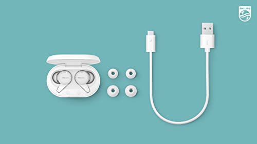 Image of PHILIPS T1207 True Wireless Headphones with Up to 18 Hours Playtime and IPX4 Water Resistance, White