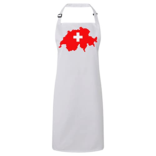 Tablier suisse football blanc premium pour cuisine et supporter de l'équipe nationale