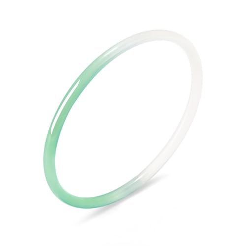 Jadeite Bangle Bracelet for Women, Natural Chalcedony Dainty Bead Design, Gift for Mom Mother's Day