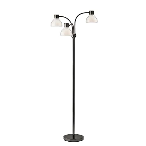 Lampadaire Presley en nickel noir fini luxe 3 bras 69 pouces pour intérieur