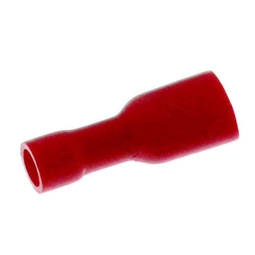 25x Flat Receptacle Fully Insulated 0,5-1,5mm² Plug-in Dimension 0,8x4,8mm Red for Flat Plug Brass tinned