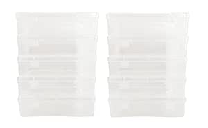 Feliz Clear Plastic Medium Storage Boxes Size 7.25 x 4.75 x 1.75 inches ...