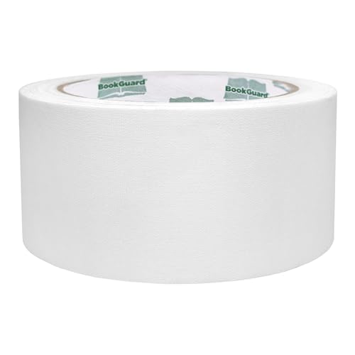 BookGuard 2 Inch Premium Bookbinding Repair Cloth Tape, 15 Yard Roll, White