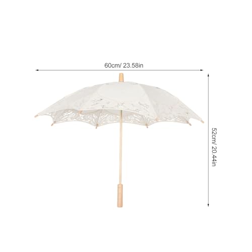 Parapluie de mariage dentelle blanche ombrelle vintage soleil et pluie - 2