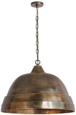 Capital Lighting 335313XB Sedona Handcrafted Sand-Cast Aluminum Industrial Metal Dome Pendant, 1-Light 100 Watts, 20" H x 28" W, Oxidized Brass