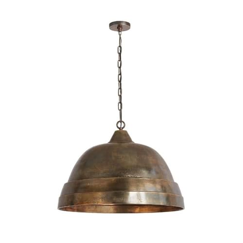 Capital Lighting 335313XB Sedona Handcrafted Sand-Cast Aluminum Industrial Metal Dome Pendant, 1-Light 100 Watts, 20" H x 28" W, Oxidized Brass