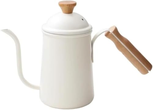 Zxyler ヒードリップポット珈琲ドリップケトル 直火対応 + IH 対応コーヒーケトル 細口やかん設計で精准注湯 木製持ち手付きコーヒーポット 直火珈琲ポット 人気おしゃれデザイン 家庭用珈琲抽出・日常給湯に兼用 耐久性の高いステンレス製(または耐熱ガ