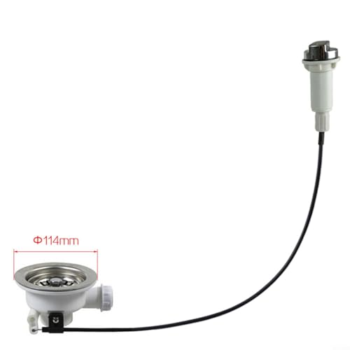 Miniatura 2 de Kit De Residuos De Fregadero De Acero Inoxidable Con Control De Cable, Colador De Drenaje De Cocina Y Filtro De Alcantarillado, Diseño Tipo Cuenco Para Una Filtración Eficaz De Desechos De Alimentos Y