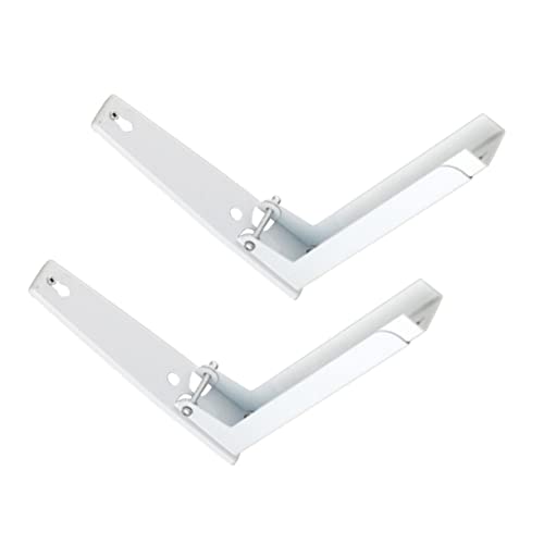 VOSAREA 1 Pair Kitchen Shelf Microwave Stand Shelf Holder Microwave Oven Wall Frame White Stainless Steel