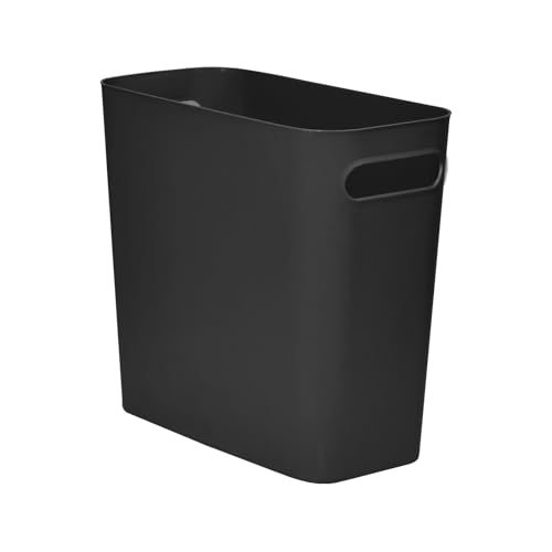 TEIUKAX Platic Trash Can - Small Waste basketbin - 1.8 Gallon- for Office,Home,Bathroom,Kitchen - Black