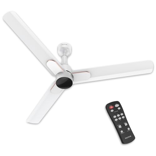 Image of Polycab Wizzy Neo DLX 1200mm 5-Star BLDC, Remote Ceiling Fan for Living Room | 55% Energy Saving, High Air Delivery, 7 Speed Setting, Reversible & Timer| 3-yr Warranty【Snow White】
