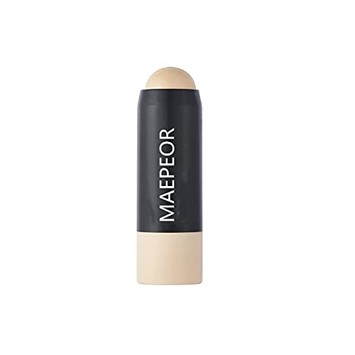 MAEPEOR Lightweight Foundation Stick Matte Concealer and Contour Makeup Stick Oil Control and Waterproof Long-lasting Stick Foundation (#02 White)