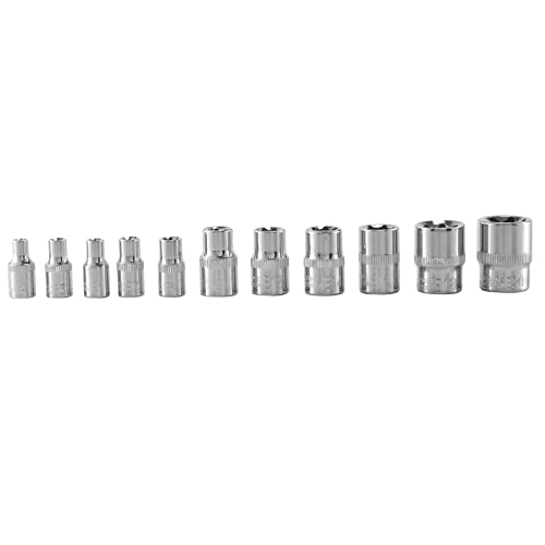 Quystetes 11Pc Hembra e Torx Conjunto de Enchufe Estrella Carril E4 - E20 Juego de Llaves de Torque de Estrella Externa