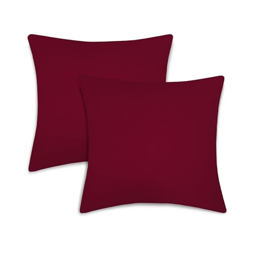 TIENDA EURASIA® Funda Cojin x - Pack 2 Fundas de Cojin - Color Liso - Fabricado en Loneta Resistente - Suave al Tacto - Cojines Decorativos - Cojines Sofa (Rojo, 50 x 50 cm)