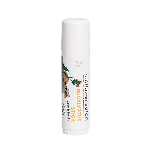 All-Natural Baby Cold Stick - Eucalyptus & Mint Soothing Chest Rub, Herbal Vapor Rub to Relieve Cold Symptoms, Petrolatum-Free, Hypoallergenic, Plant-Derived, Made in USA by Safflower Safari