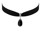 Hanary Gothic Vintage Victorian Choker Necklace, Black Velvet Choker, Goth Vintage Jewelry Gift for Women, Christmas Jewelry Gift