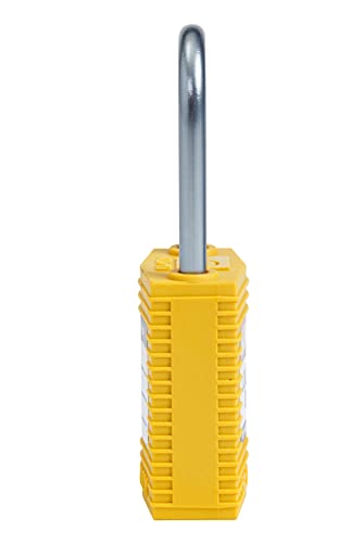 Image of Brady CPT-YLW-38AL-KD SafeKey Padlock, Yellow, 3.0 in H x 1.25 in W x 0.75 in D