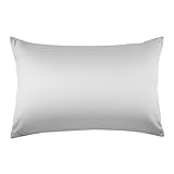 Huibao 枕カバー 43 63 高級綿100％ 300本高密度生地 コットン ピローケース ホテル品質 封筒式 通気 抗菌防臭 ダニ防止 無地 柔らかい 洗える 選べる13色 オールシーズン（43×63cm,シルバーグレー）