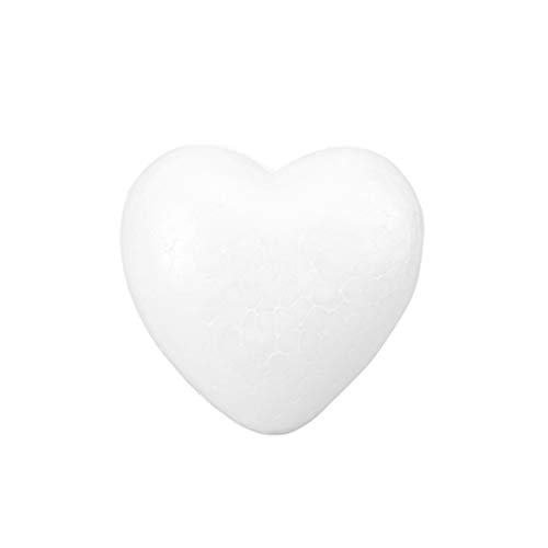 PRETYZOOM Coeur en Mousse Blanc 30 Cm - Polystyrène Artisanat pour Arrangements Floraux et Modélisation - Boules de Noël