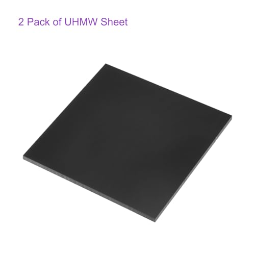 Image of DMiotech 2 Pack 6 x 6 x 0.1 Inch Plastic UHMW Sheets, Ultra High Molecular Weight Polyethylene, Opaque Black Polyethylene Board for Automotive, Chemical, Manufacturing, DIY Home Kitchen
