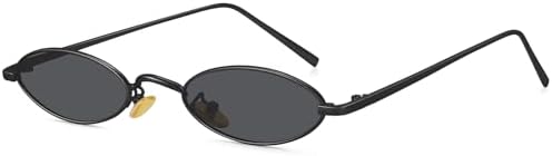 MEETSUN Retro 90s Small Oval Sunglasses Women Men Narrow Metal Frame