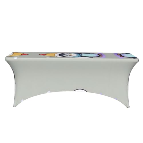 Housse de table rectangulaire extensible en élasthanne imprimé pingouin - 3