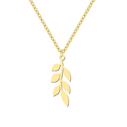 Collier en acier inoxydable feuille : idée cadeau pour fille