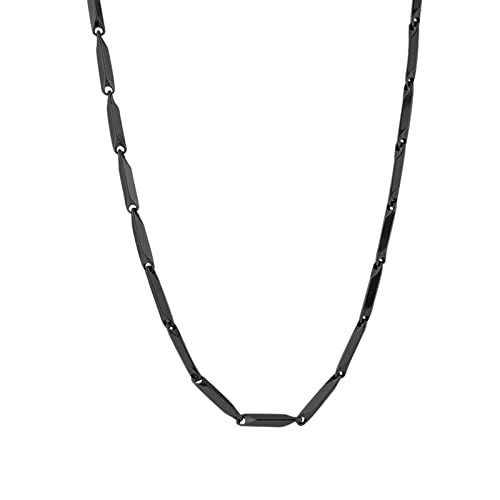 Chaîne masculine en acier inoxydable de 3 mm collier noir et or