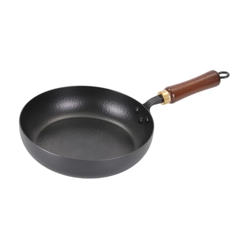 KiBcsLic Iron Wok Stir Fry Pan for Various Stoves Easy to Clean Kitchen Tool, Without Lid, Diameter 24cm