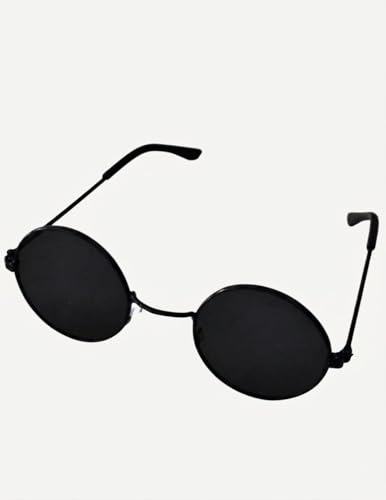 Image of BookMyCostume Kids Round Black Sunglasses - Circular Sunshades for Boys and Girls - Fashion Summer Outdoor Eyewear Accessory for Birthday, Photo Shoots, and Fancy Dress | Aged 2 to 8 Years
