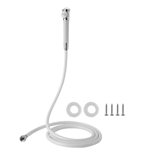 BUBEFSKD Cabezal De Ducha Prensado A Mano PVC Acero Inoxidable Boquilla Externa para Barcos con Manguera Cabezal Ducha PVC Prensado A Mano Duradero Empotrado Marino