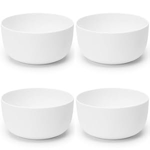 Small White Food Bowls Set of 4 | Base tableware by Piet Boon | Porcelain Microwave Safe Bowls | Dish Set and Dinnerware Sets for Pasta Noodles, Breakfast Cereal, Soup Bowl, Salad