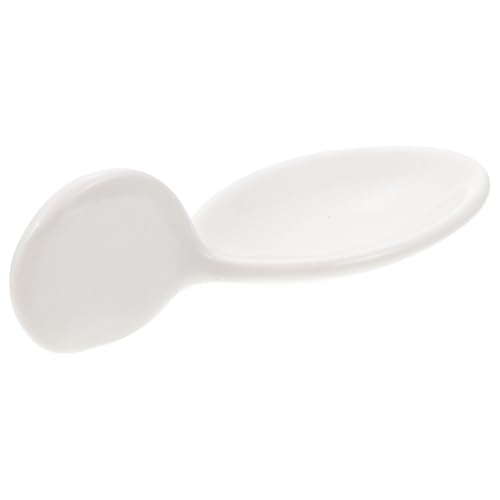 BESPORTBLE Cuchara Cerámica para Negra y Caviar Saludable y Segura Diseño Creativo Multifuncional con Reposapalillos para Gastronomía y Aperitivos Gourmet