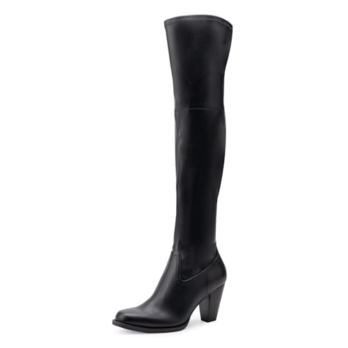 Aerosoles Lewes botte au-dessus du genou femme en cuir noir souple talon bloc